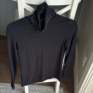 OAK + FORT Black Turtleneck Sweater Lightweight Knit